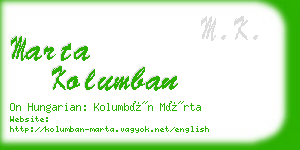 marta kolumban business card